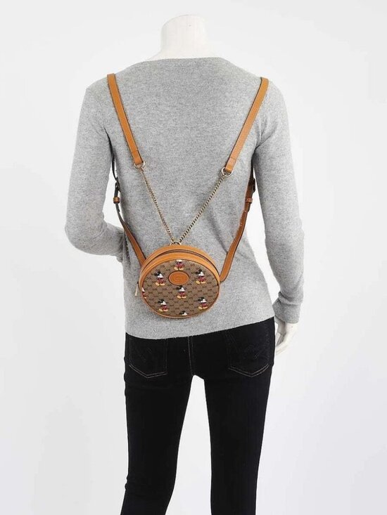 Gucci x Disney Brown GG Coated Canvas Mickey Mouse Mini Backpack Bag main image 11